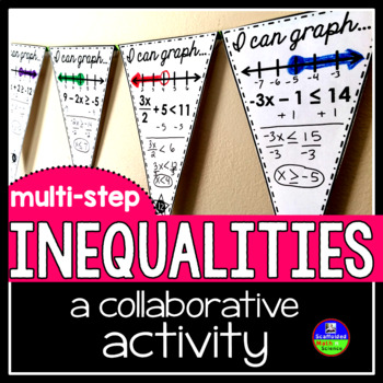 Preview of Multi-step Inequalities Math Pennant Activity