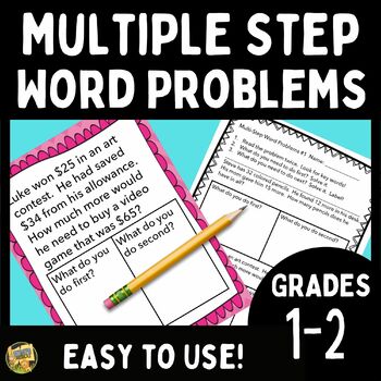 Preview of Multi-step Word Problems - Adding and Subtracting to 100 Multiple Step Problems