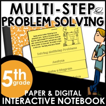 Preview of Multi-step Word Problems Solving Strategies Interactive Notebook Set