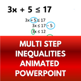Multi Step Inequalities Animated Powerpoint with answers G