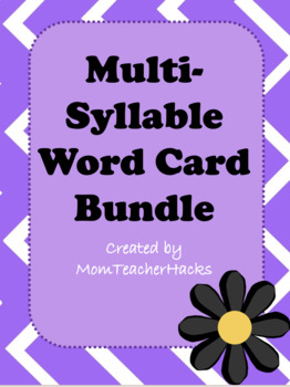 Preview of Multi-syllable Word Cards Bundle