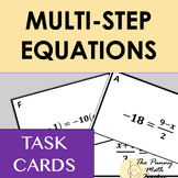 MultiStep Equations TASK CARDS with KEY
