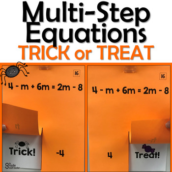 Preview of MultiStep Equations with Variables on Both Sides Halloween Activity