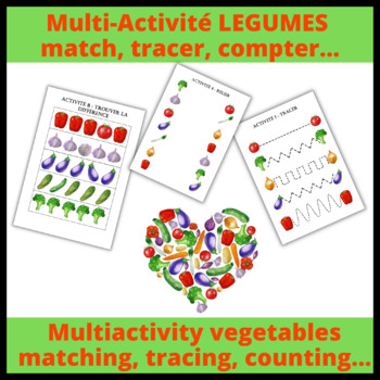Preview of Multiactivity vegetables  matching, tracing, counting... (French)