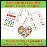 Multiactivity vegetables  matching, tracing, counting... (French)