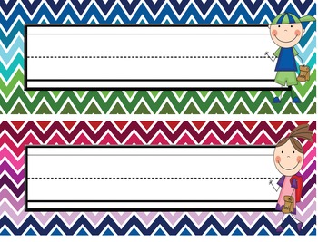 Multicolored Chevron Labels by Alison Funk | TPT