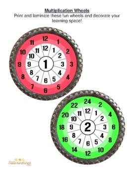 Preview of Multicolored Multiplication Bike Wheels 1-12