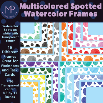 Preview of Multicolored Spotted Watercolor Frames for Task Cards & More