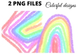 Multicolored rainbow abstract watercolor png clipart