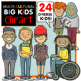 Multicultural Big Kids - Older School Kids Clip Art