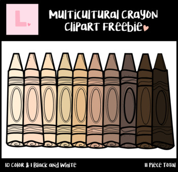 Preview of Multicultural Crayon Clipart FREEBIE / Crayons Clipart
