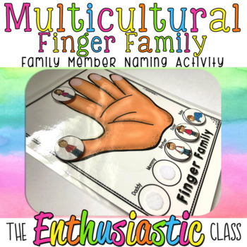 Preview of Multicultural Finger Family : Family Member Naming Activity