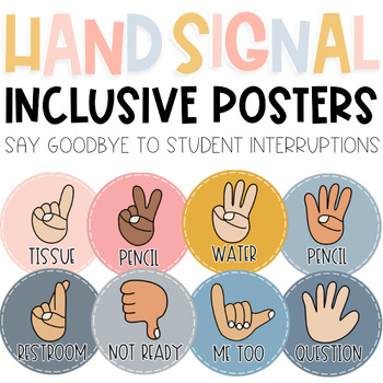 Preview of Multicultural Hand Signal Posters | Classroom Management