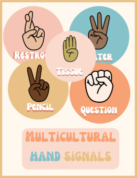 Preview of Multicultural Hand Signal Posters - Groovy Retro