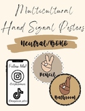 Multicultural Hand Signal Signs for Classroom Decor