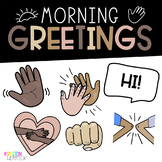 Multicultural Morning Greeting Choice Cards (English and Spanish)