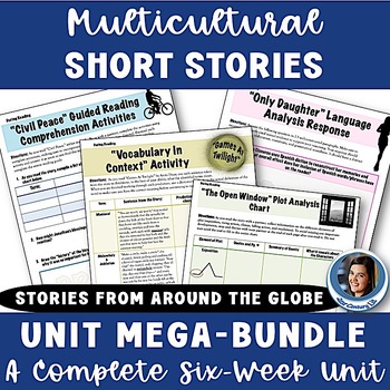 Preview of Multicultural ELA Short Story Unit Bundle - 6 Short Stories, Analysis Activities