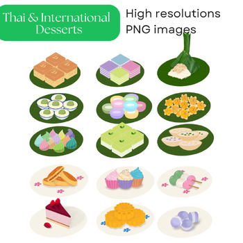 Preview of Multicultural (Thai & International) Desserts Clip Art