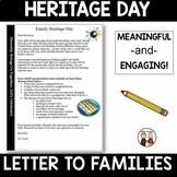 Heritage Day Letter for Parents