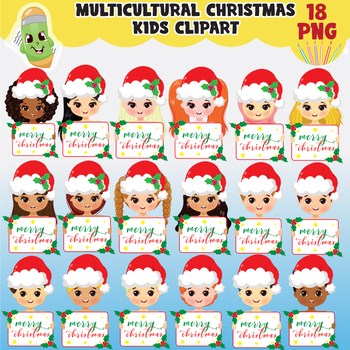 Superhero Kids Stamps Clipart, Multicultural Kids, MEGA BUNDLE AMB-2313