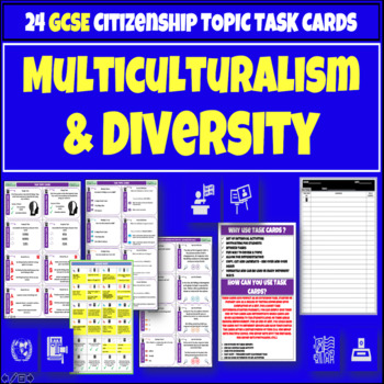 Preview of Multiculturalism & Diversity UK Civics Task Cards