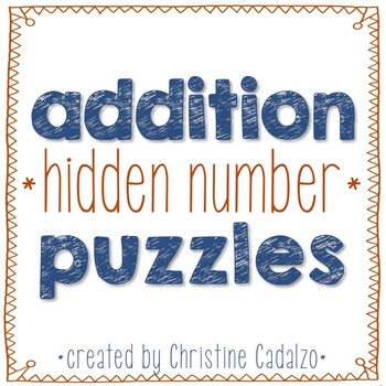 Preview of Multidigit Addition Hidden Number Puzzles