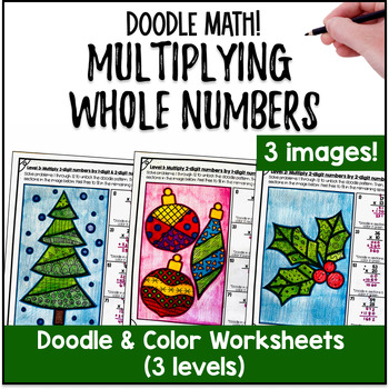 Preview of Multidigit Multiplication Doodle Math Twist on Color by Number | Product
