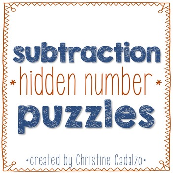 Preview of Multidigit Subtraction Hidden Number Puzzles