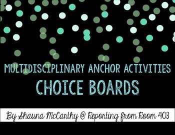 Preview of Multidisciplinary Anchor Activity Choice Board BUNDLE
