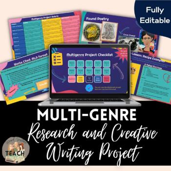 Preview of Multigenre Research & Creative Writing Project w/ mini-lessons {7-12} {EDITABLE}