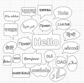 Preview of Multilingual "Hello" Design in Several Languages