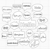 Multilingual "Hello" Design in Several Languages