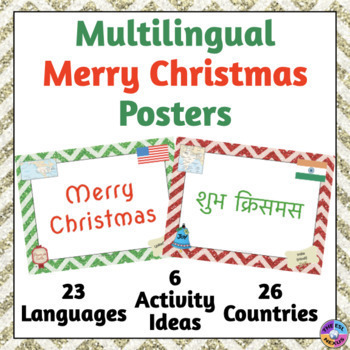 Preview of Christmas Posters - Multilingual Merry Christmas Posters - No Prep