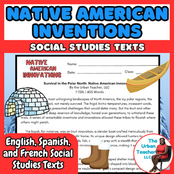 Preview of Multilingual Nonfiction Articles on Native American Inventions for Middle School
