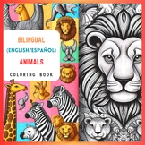 Multilingual (Spanish, English) Animals Coloring Pages - L