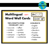 Multilingual Word Wall Cards - List 1