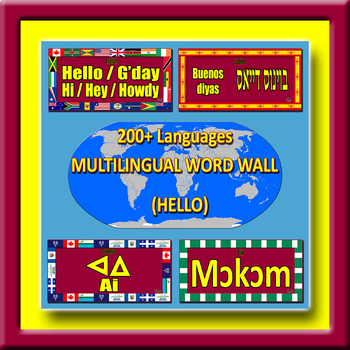 Preview of Multilingual Word Wall - HELLO