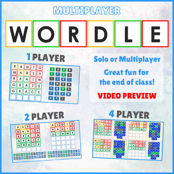 Preview of Multiplayer Wordle - Great activity for the end of class! (Video preview)