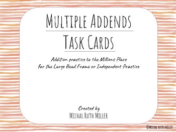 Preview of Multiple Addends Task Cards