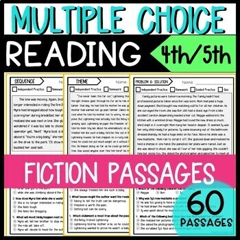 Preview of Multiple Choice 4th & 5th Grade Reading Assessments