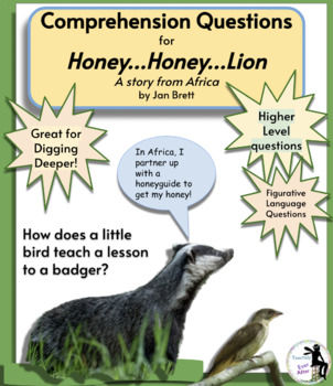Preview of Multiple Choice Comprehension Assessment for Honey...Honey...Lion by Jan Brett