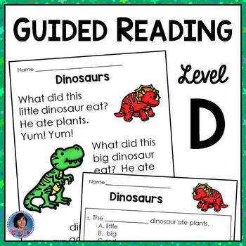 Preview of Kindergarten End of the Year Dinosaurs Reading Comprehension Passage & Questions