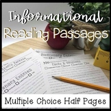 Multiple Choice/Skill Based Informational Reading Passages Set 2