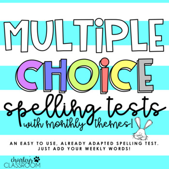 Preview of Multiple Choice Spelling Tests *Seasonal Theme* | Adapted Spelling Test Template