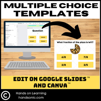 Preview of Multiple Choice Templates Editable in Canva and Google Slides