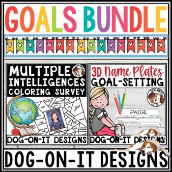 Preview of Multiple Intelligences Survey and Editable Desk Name Tags Nameplates BUNDLE