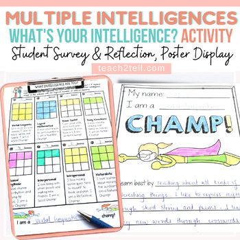 Preview of Multiple Intelligences Learning Styles Survey All About Me Activities & Posters