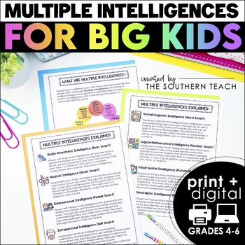 Preview of Multiple Intelligences - Learning Styles Inventory Test & Survey Activities