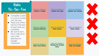 Preview of Multiple Intelligences Ratio Choice Board (GATE Adapted)