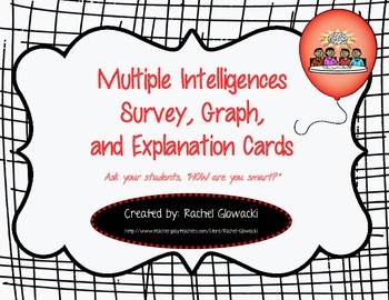 Preview of Multiple Intelligences Survey, Graph, and Explanation Cards